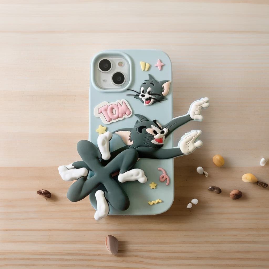 3D Cartoon Cat Fidget Spinner Playing Game Running Case